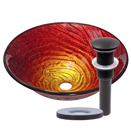 Novatto MISTO Glass Vessel Bathroom Sink Set, Oil Rubbed Bronze NOHP-G028ORB